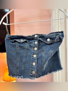 Windsor Denim Corset Tube Top – M